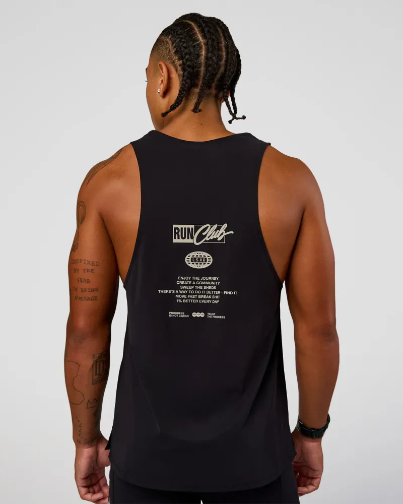 Cadence Run Club Script Values Tank - Black-Alloy