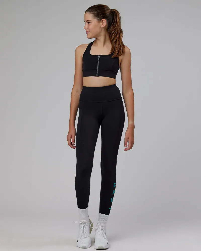 Rep 7/8 Length Tight - Black-Hyper Teal