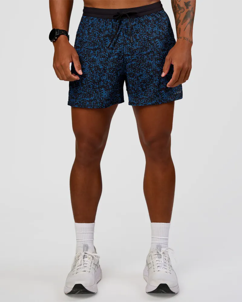 Pace 5" Lined Running Short - Energy Print Palace Blue
