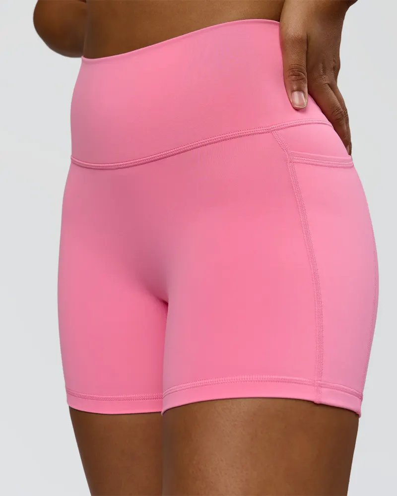 Fusion High-Rise 4" Short Pockets - Candy Pink