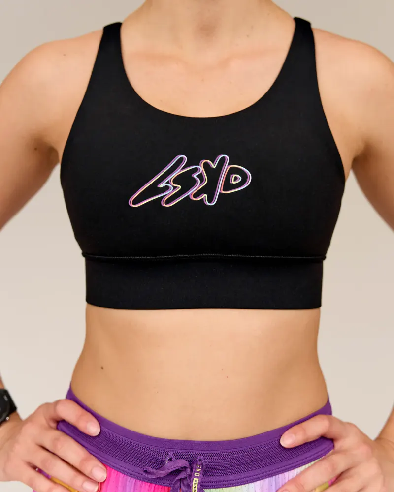 Accelerate Graphic Sports Bra - Black-Radiate
