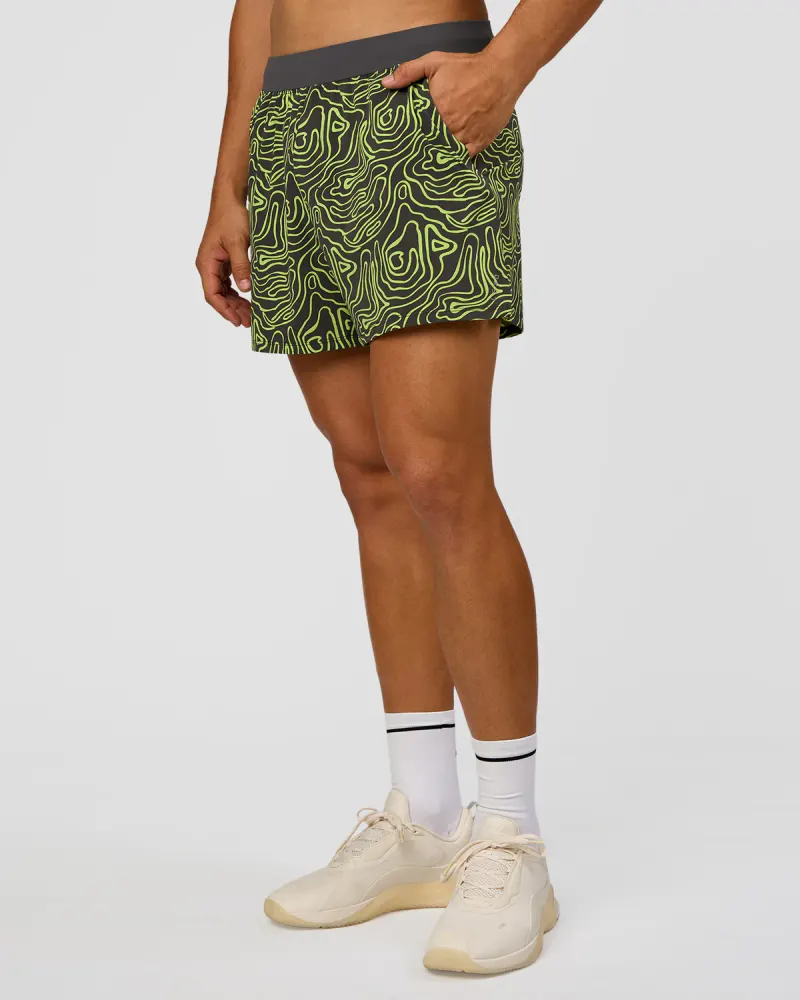 Functional Training 5" Short - Friction Print Hyper Green
