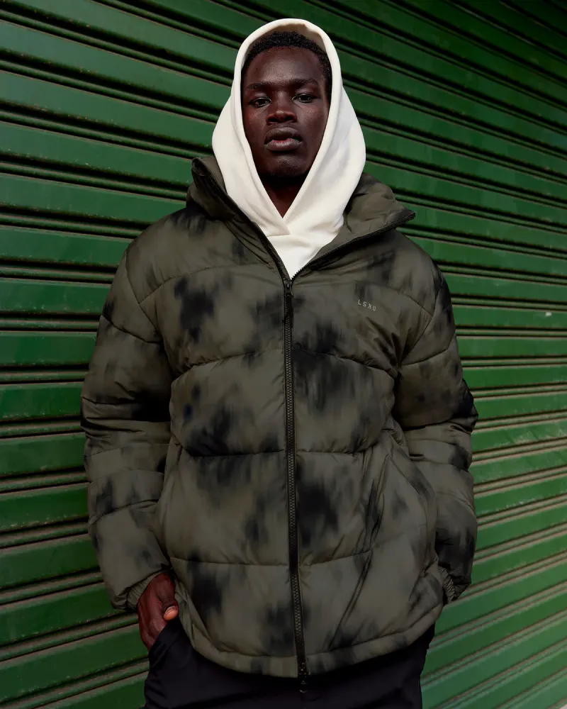 Base Puffer Jacket - Camo Washed Walnut Grey