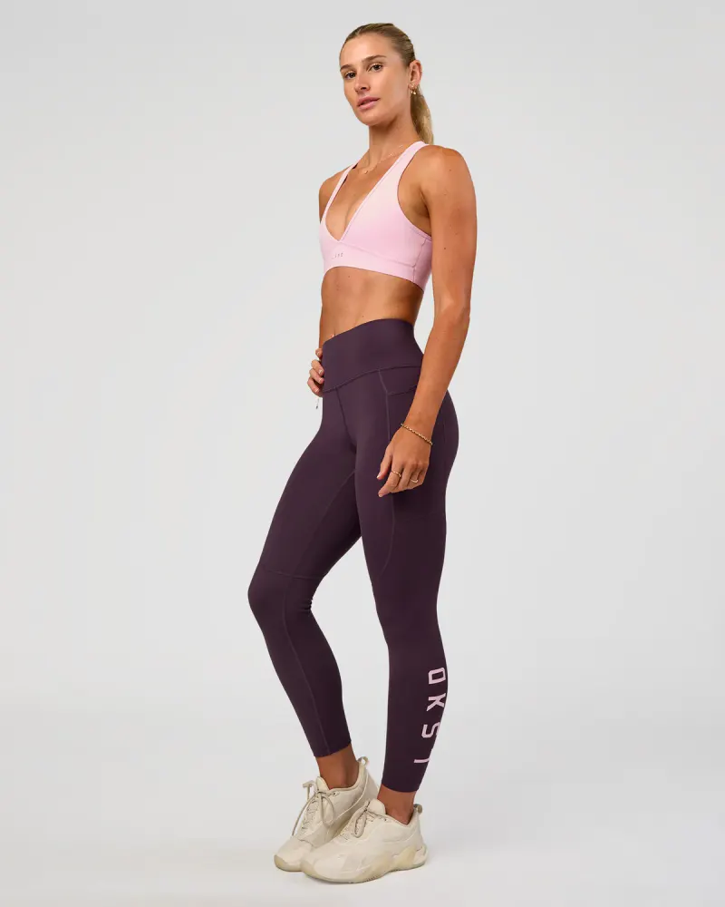 Rep Ultra High-Rise 7/8 Legging Pockets - Midnight Plum-Marshmallow