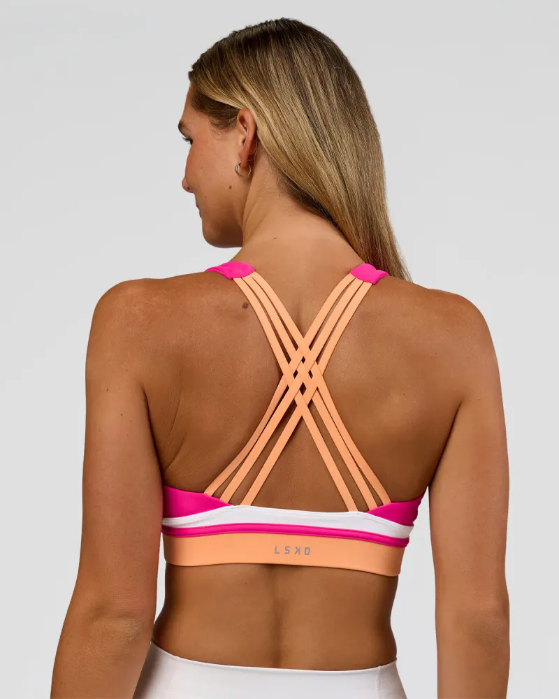 Revitalise Flash Sports Bra - Ultra Pink-Cantaloupe-White