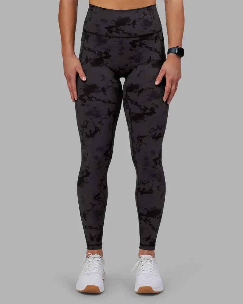 Fusion Ultra High-Rise Full Length Legging Pockets - Black Tie Dye
