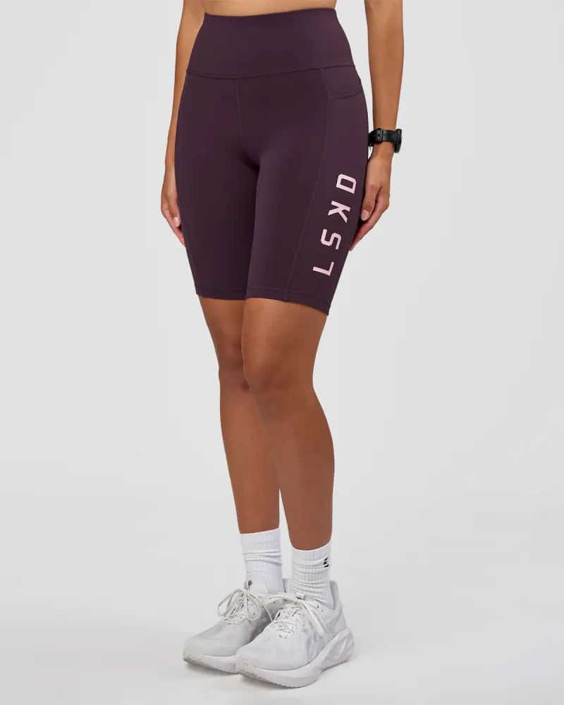 Rep Ultra High-Rise 9" Short Pockets - Midnight Plum-Marshmallow