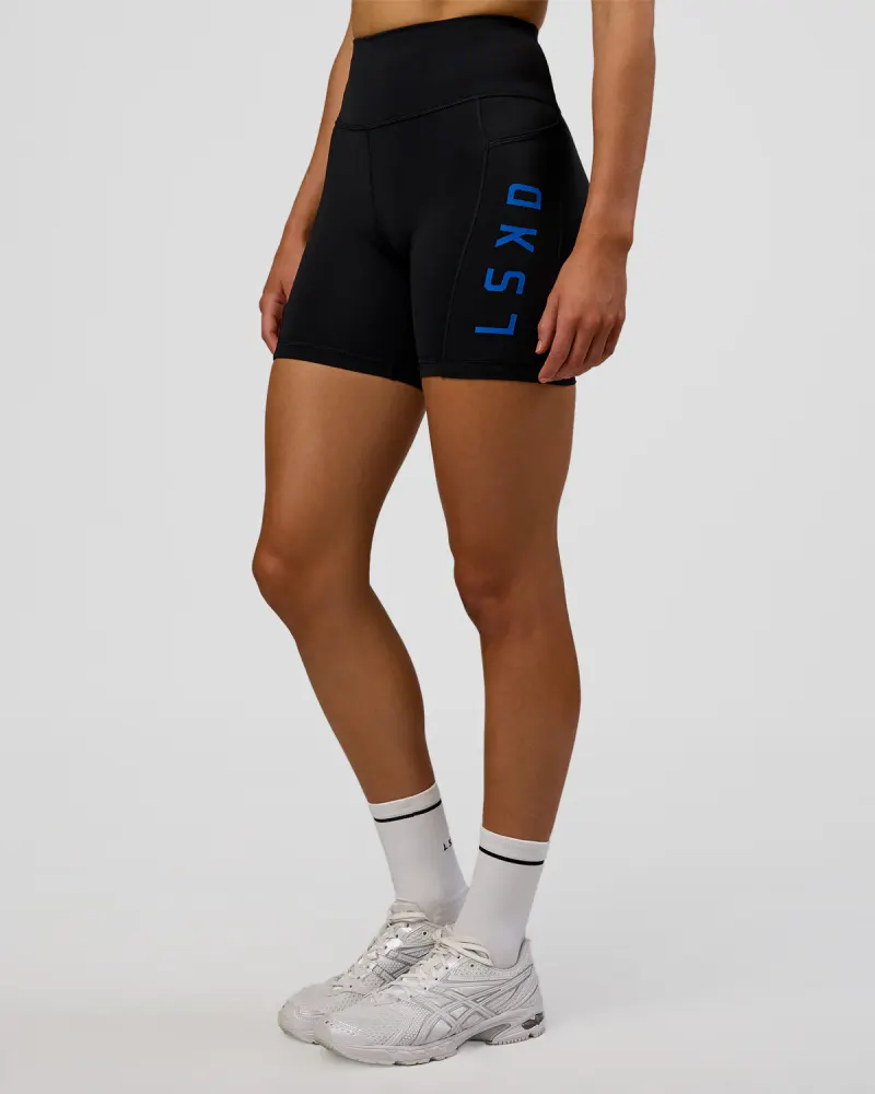 Rep Ultra High-Rise 6" Short Pockets - Black-Electric Indigo