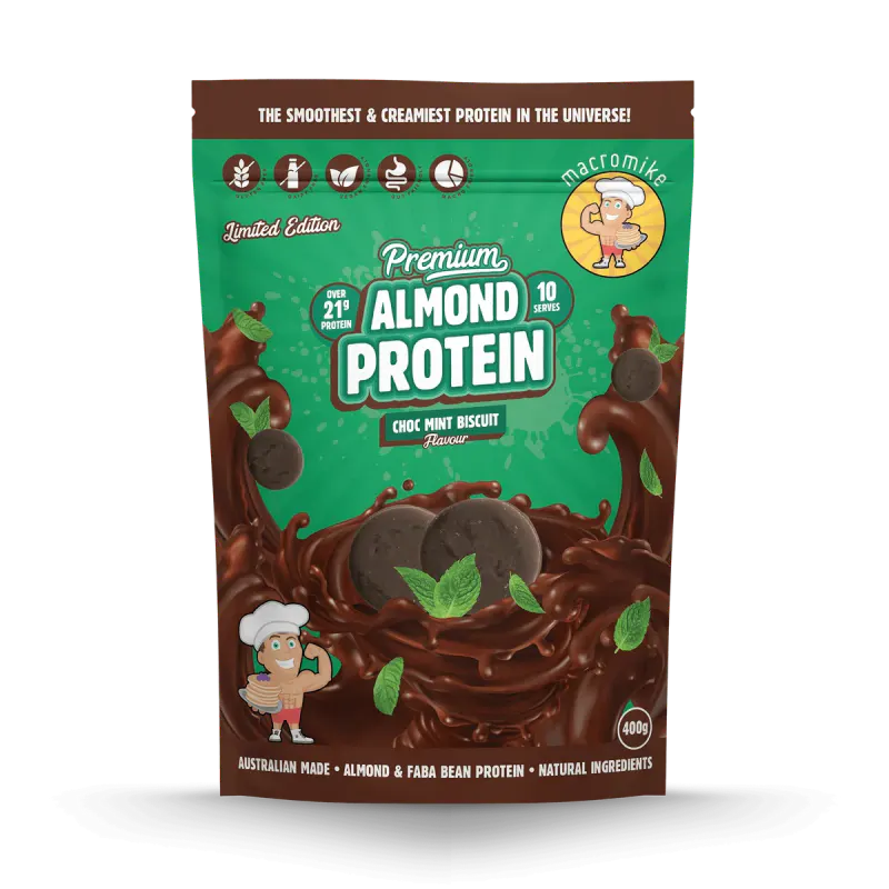 Choc Mint Biscuit Premium Almond Protein (400g Bag)