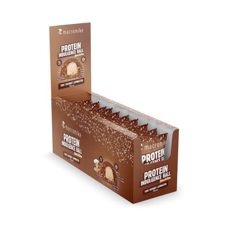 Choc Coconut Lamington Protein Indulgence Ball (Box of 12 x 40g)