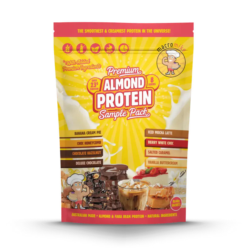 Premium Almond Protein Sample Pack (8 x 40g Sachets)