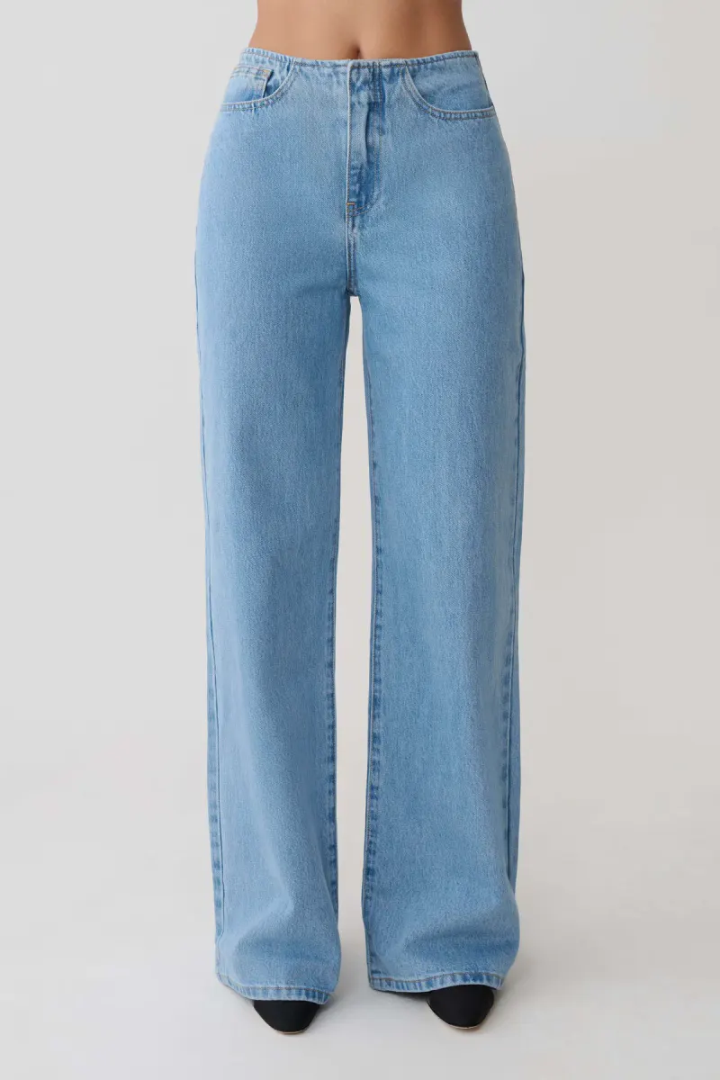 Caitlin Mid Rise Denim Jeans - Classic Blue