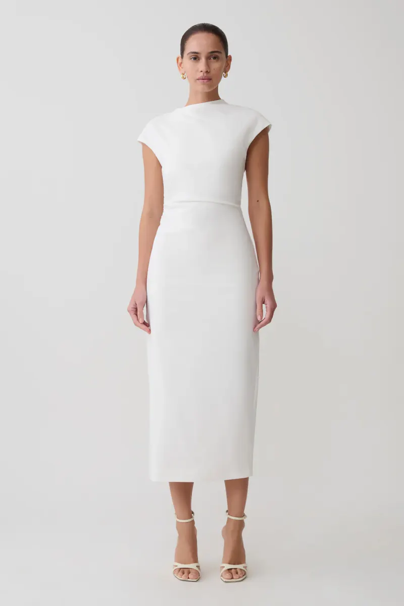 Lorena Cotton Midi Dress - White