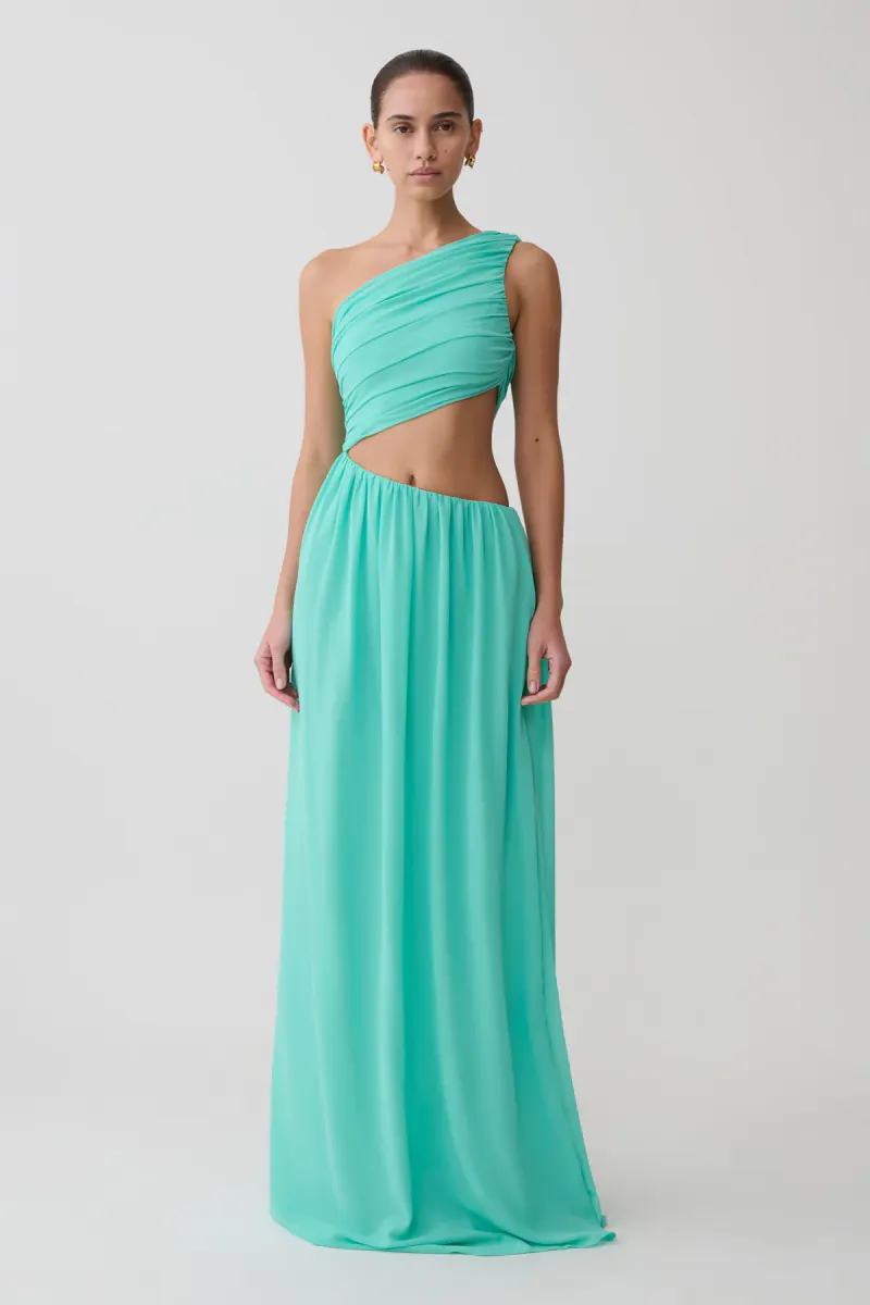 Aria Chiffon Cut Out Maxi Dress - Lagoon
