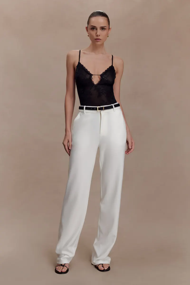 Maude Crepe Straight Leg Pants - Ivory