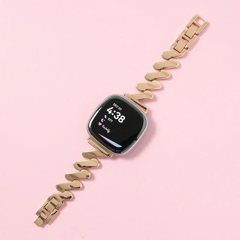 Amelia Stainless Steel Fitbit Versa 4 & Sense 2 Watch Band