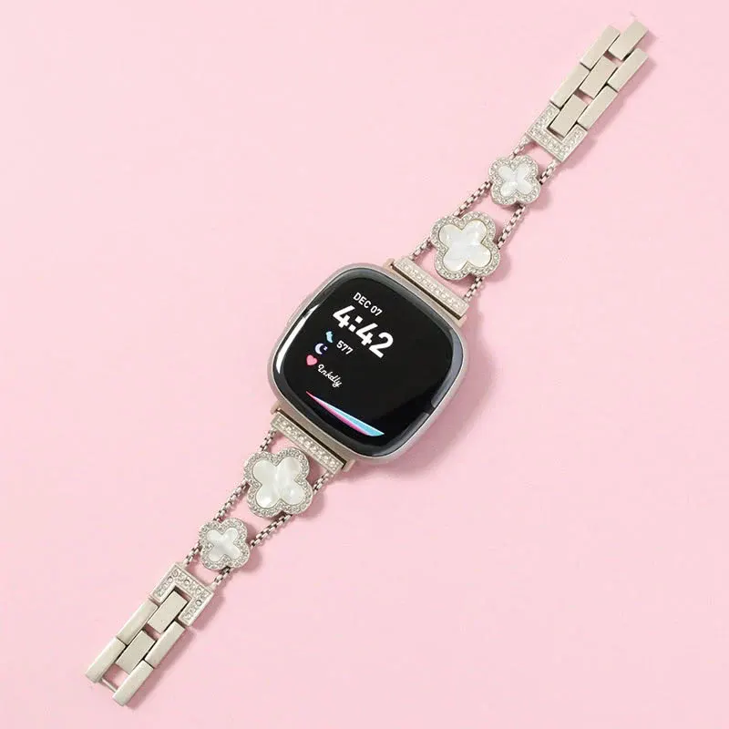 Clover Stainless Steel Fitbit Versa 4 & Sense 2 Watch Band