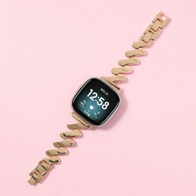 Amelia Stainless Steel Fitbit Versa 3 & Sense Watch Band