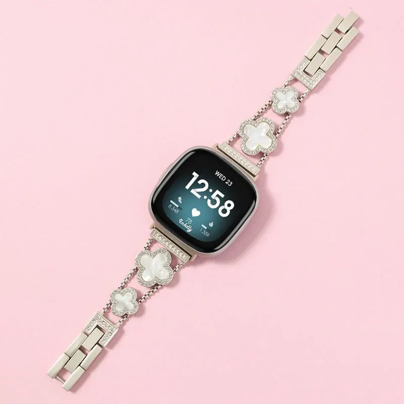 Clover Stainless Steel Fitbit Versa 3 & Sense Watch Band