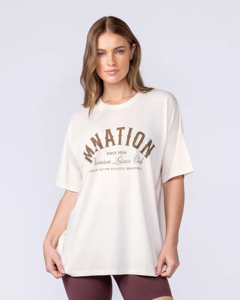 MN Saloon Oversized Tee - Travertine
