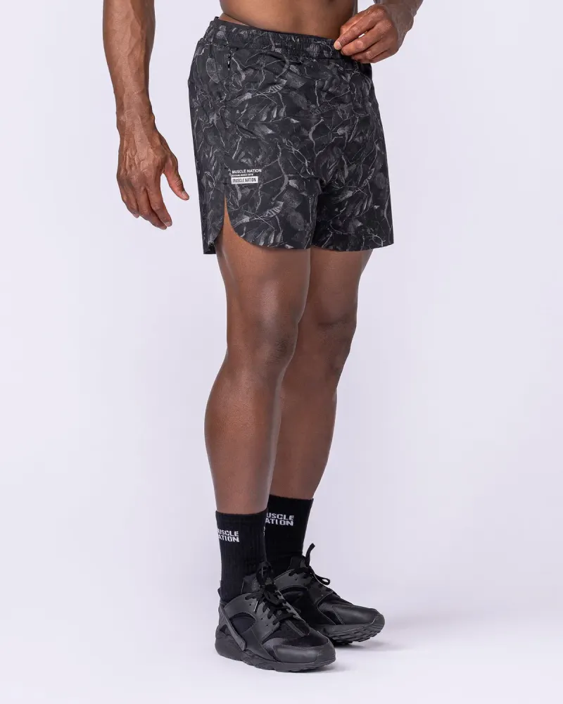 Compete 3" Run Shorts - Tree Camo Monochrome