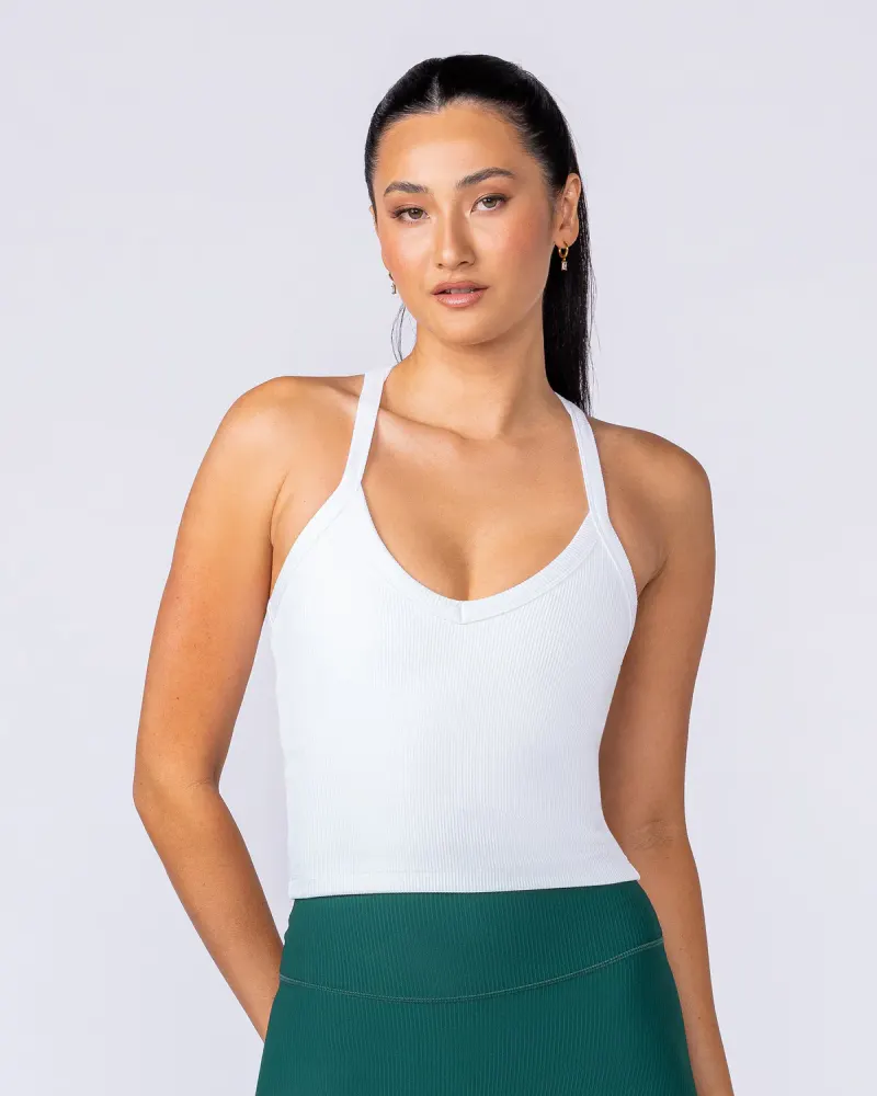 Stunner Rib Bra Tank - White