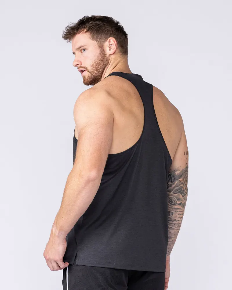 Aero Y Back Singlet - Black