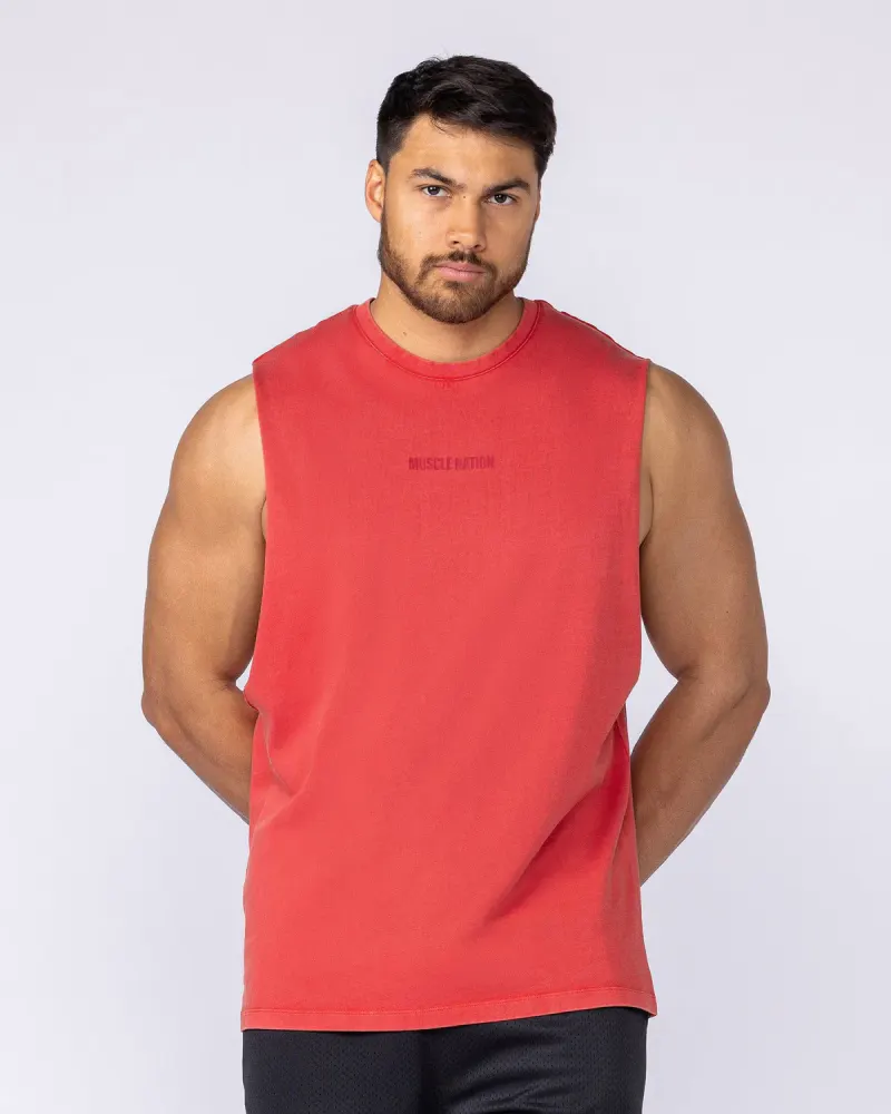 Vintage Training Drop Arm Tank - Washed Red