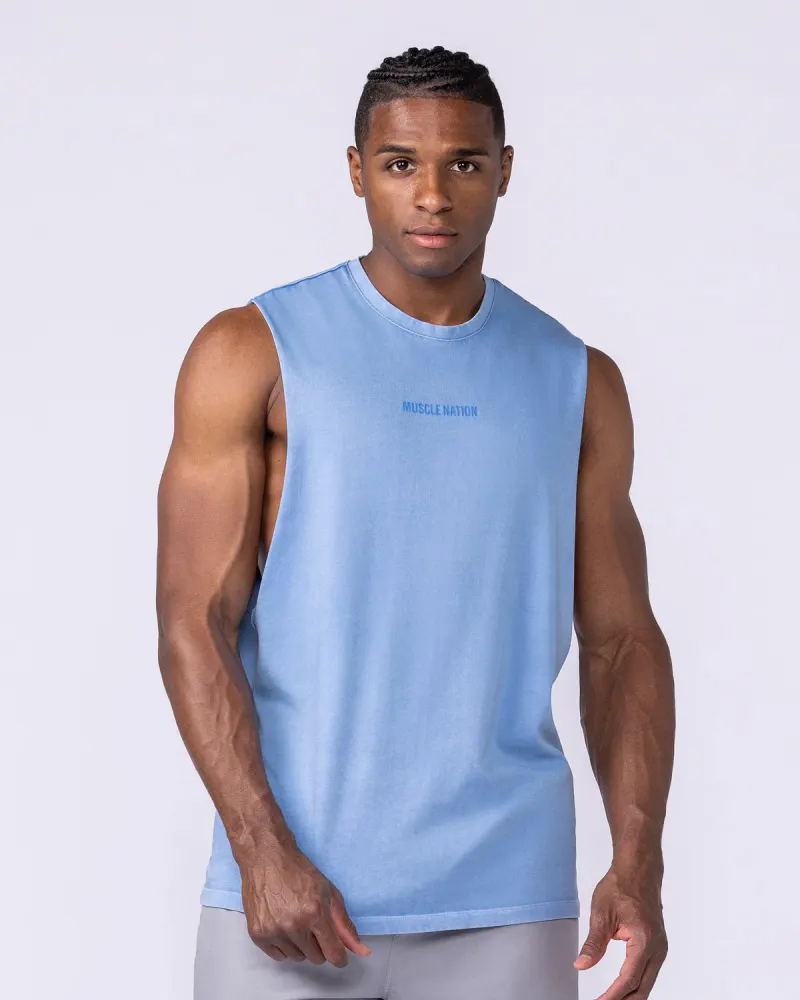 Vintage Training Drop Arm Tank - Washed Pacific