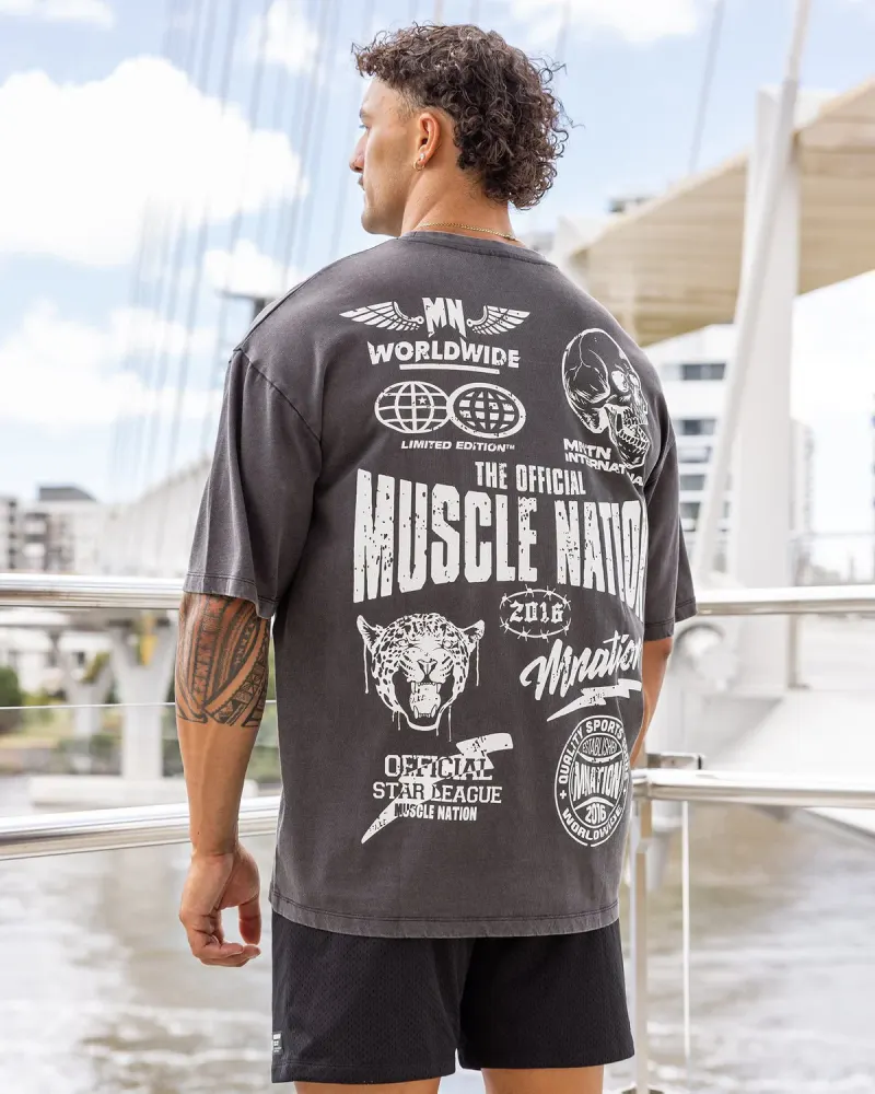 Archives Oversized Vintage Tee - Washed Black