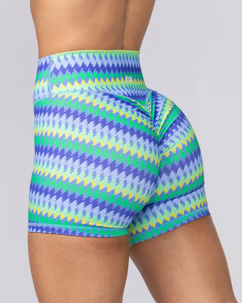 Instinct Scrunch Midway Shorts - Blue Fiesta Print