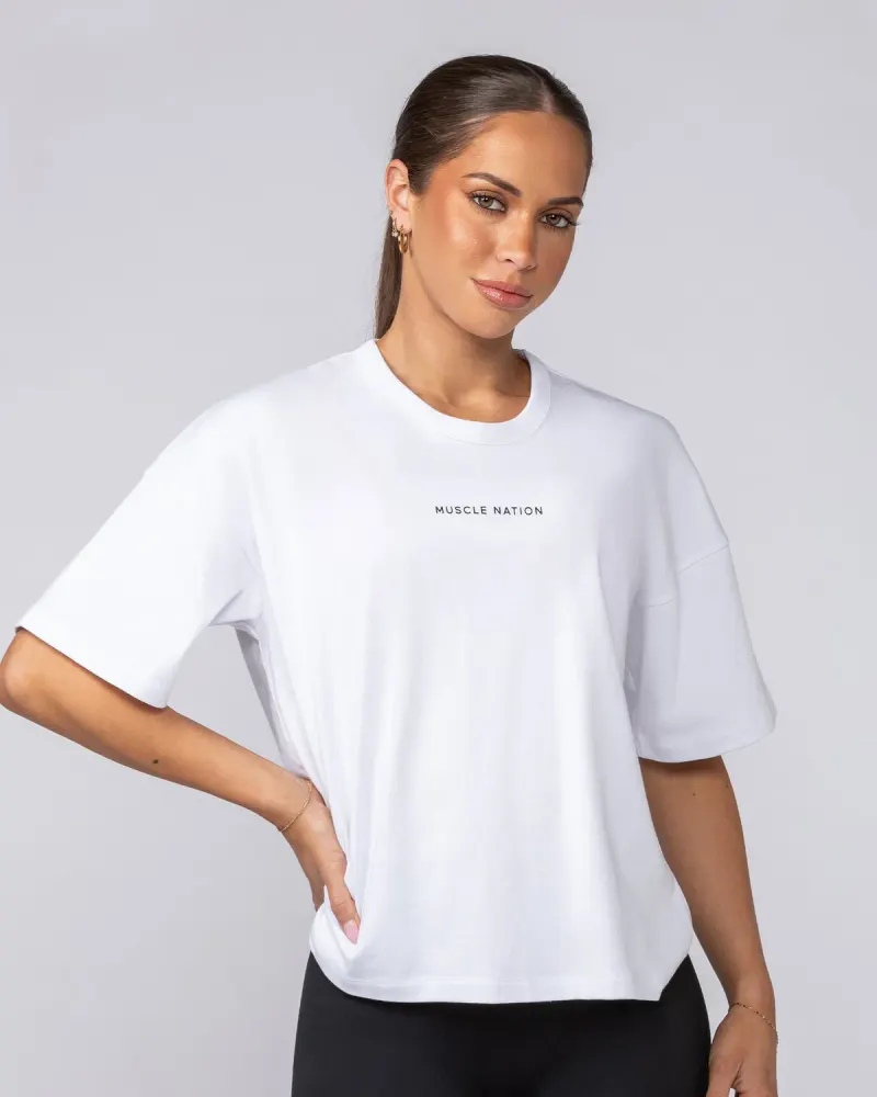 Boxy Fit Tee - White