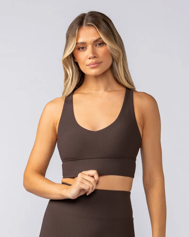 Lover Longline Rib Bra - Cocoa