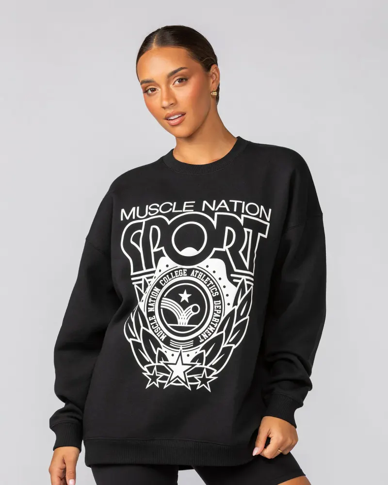 Athletics Oversized Pullover - Black