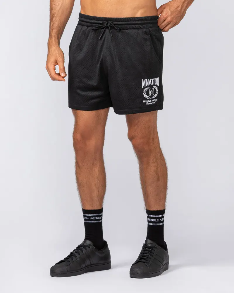Heritage Crest Lay Up 3.5" Shorts - Black