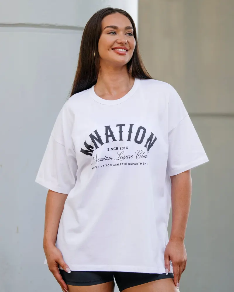 MN Saloon Oversized Tee - White