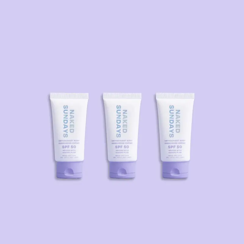 Travel Size Trio Variant - SPF50 Antioxidant Body Sunscreen Crème