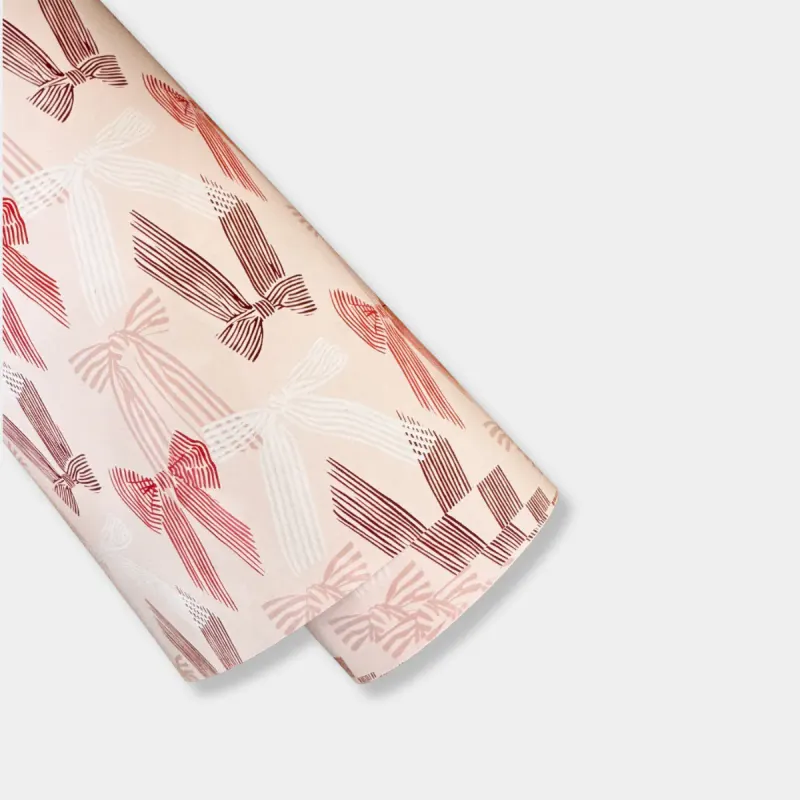 norsu STUDIO Wrapping Paper, Jumbo 50 Metre Roll, Pink Bows