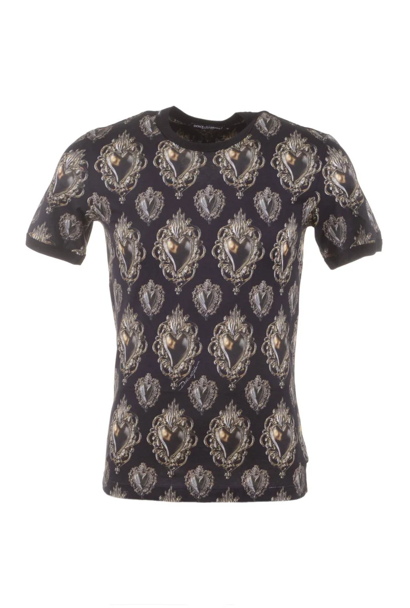 Dolce & Gabbana Men Hearts Short Sleeve T-shirt