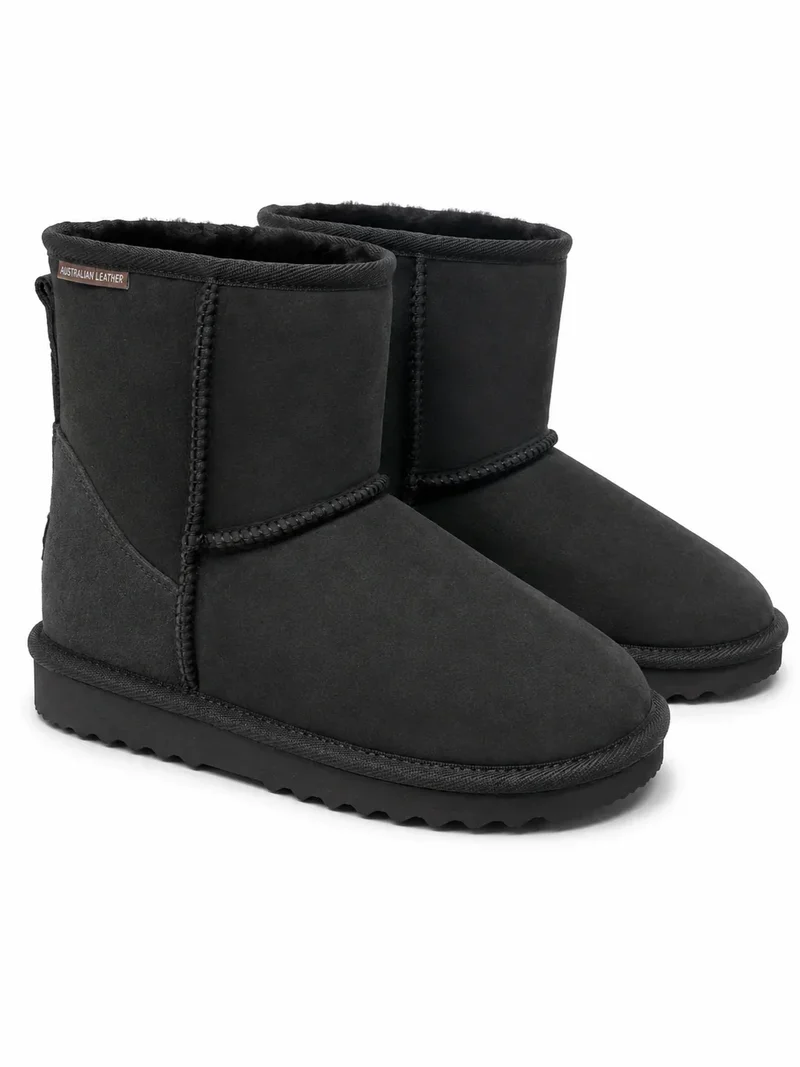 Australian Leather Ugg Mini Uggs - Black - AU4