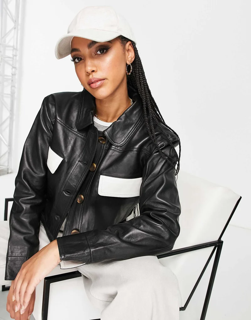 Muubaa Colourblock Boxy Jacket Co-Ord In Black