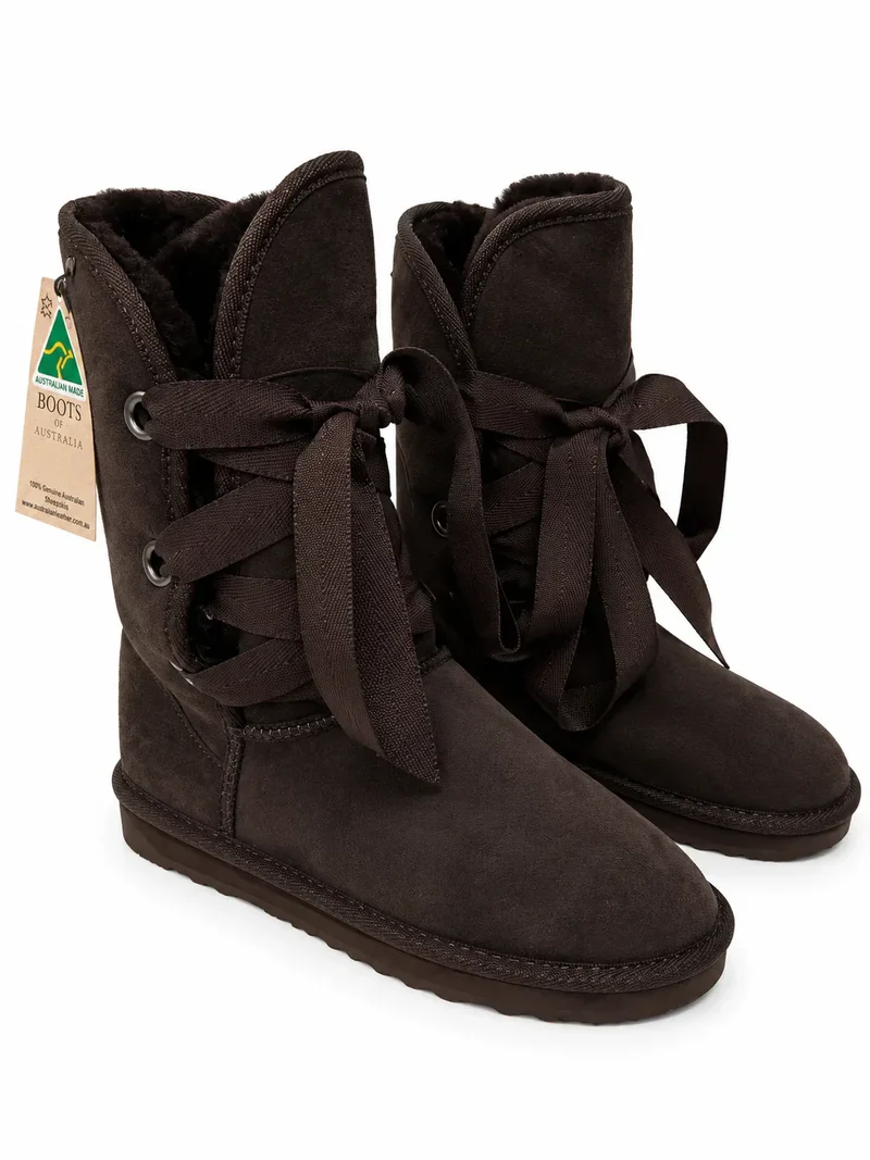 Australian Leather Ugg Roxy Nomad Long Uggs - Chocolate - AU5