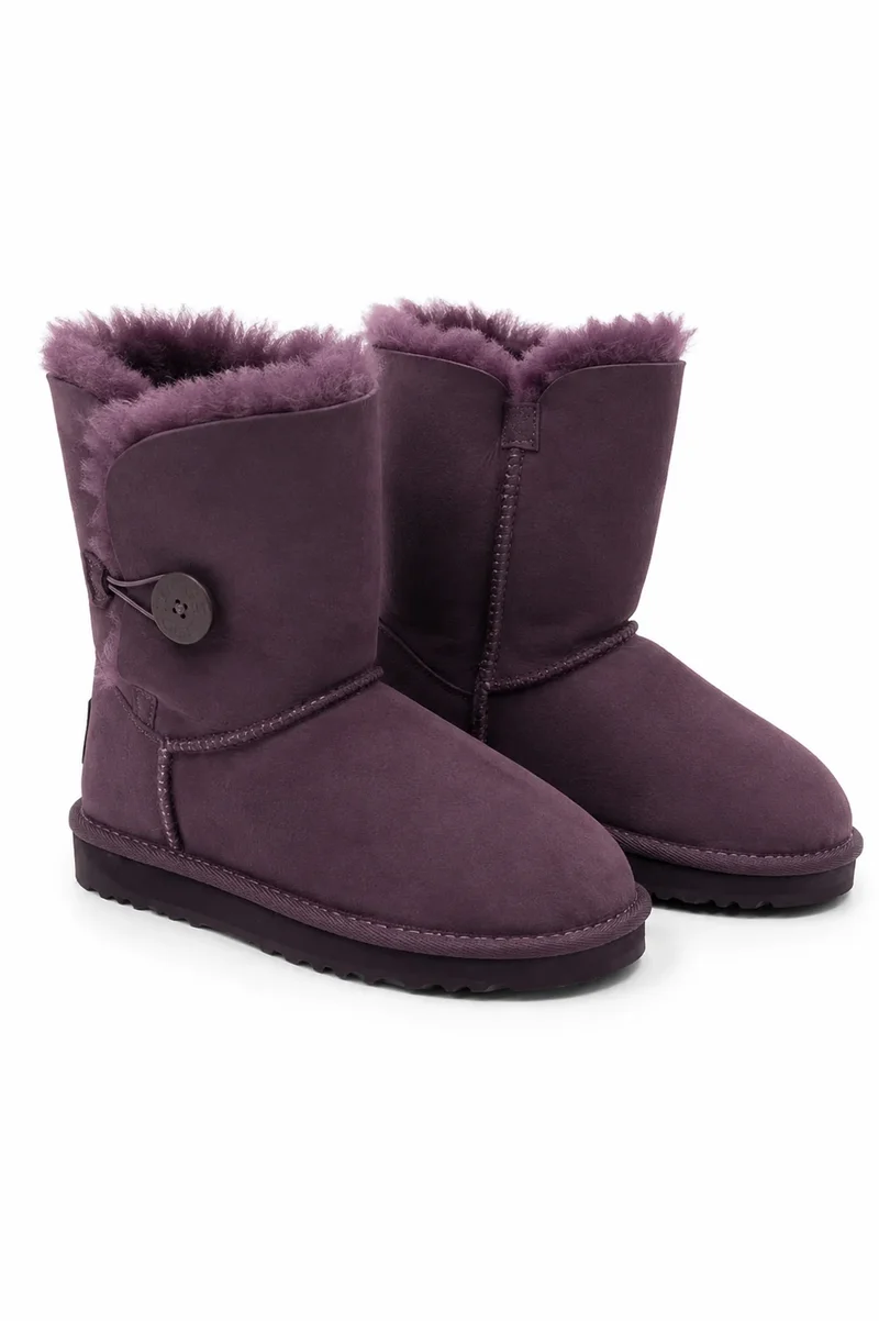 Australian Leather Ugg 1Button Classic Short - Plum - AU6