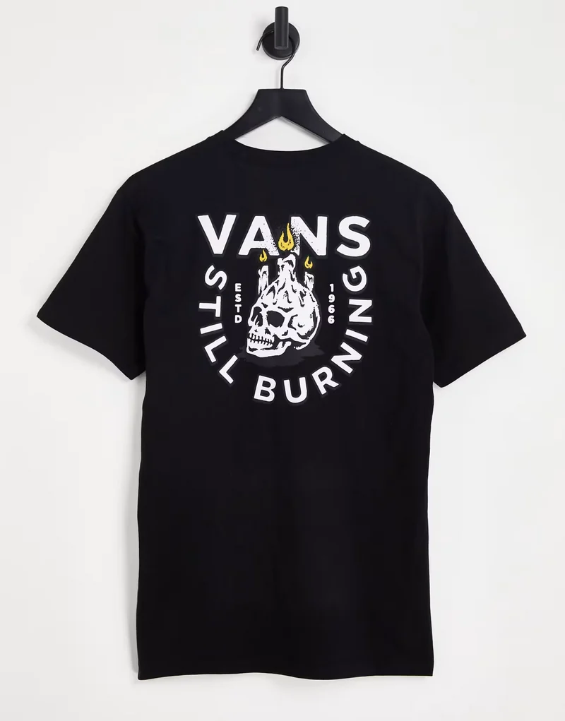 Vans Still Burning Back Print T-Shirt In Black