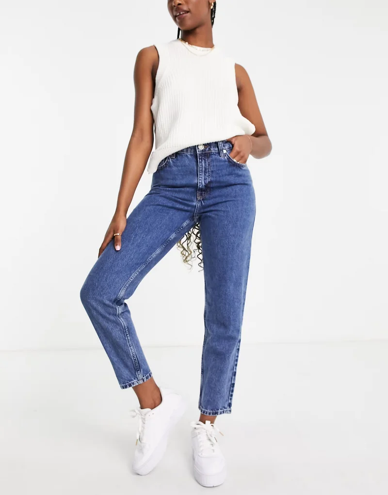 Mango Mom Jeans In Blue