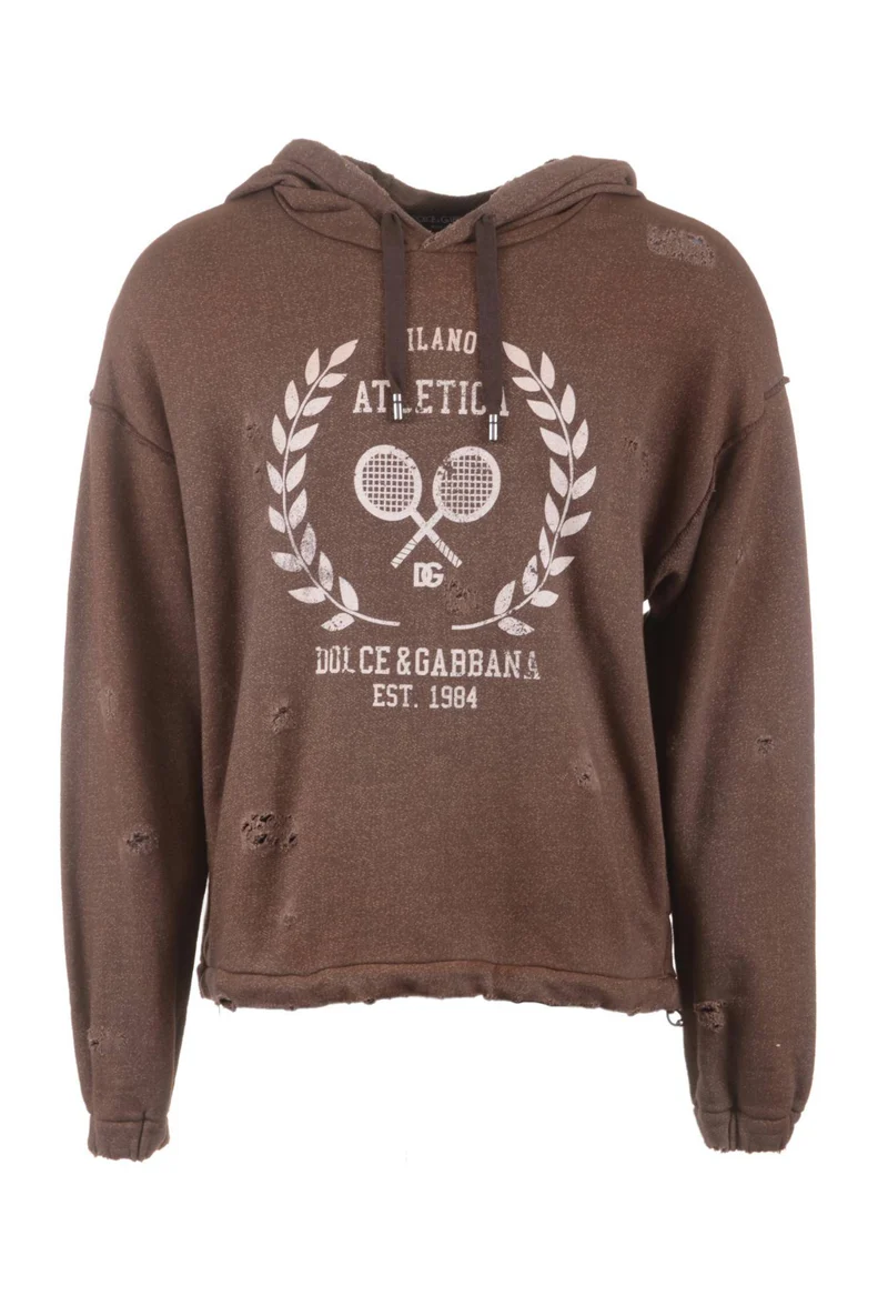 Dolce & Gabbana Men Hooded Broken Sweatshirt