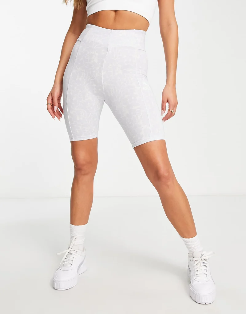 Puma Summer Resort Legging Shorts In Floral Print