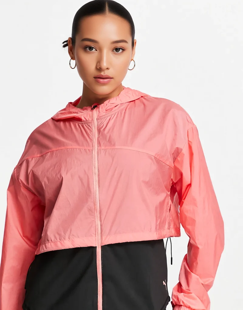 Puma Train Georgia Hooded Jacket In Peach
