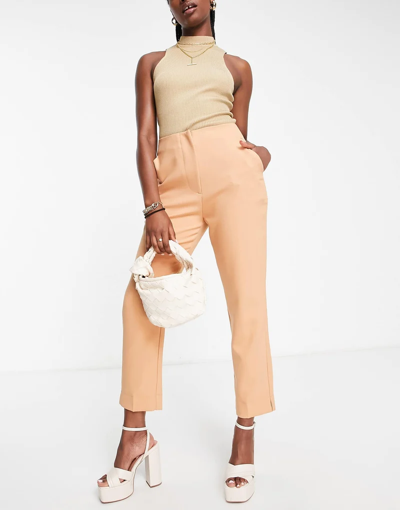 Closet London Tailored Trouser In Camel