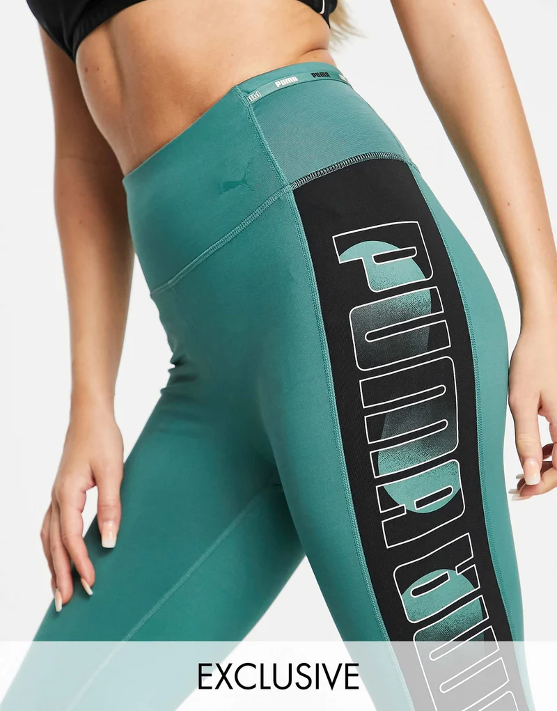 Puma Train Blue Spruce 7/8 Leggings In Blue
